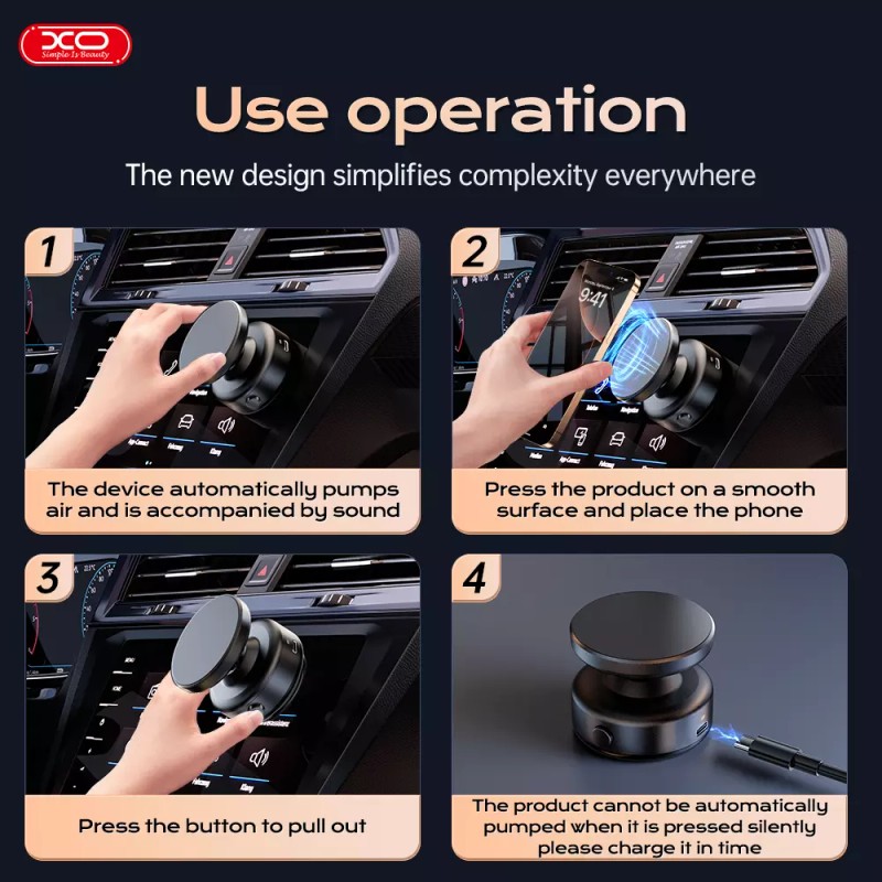 Universal XO 360°Rotation Vacuum Strong Magnetic Phone Holder Suction Cup