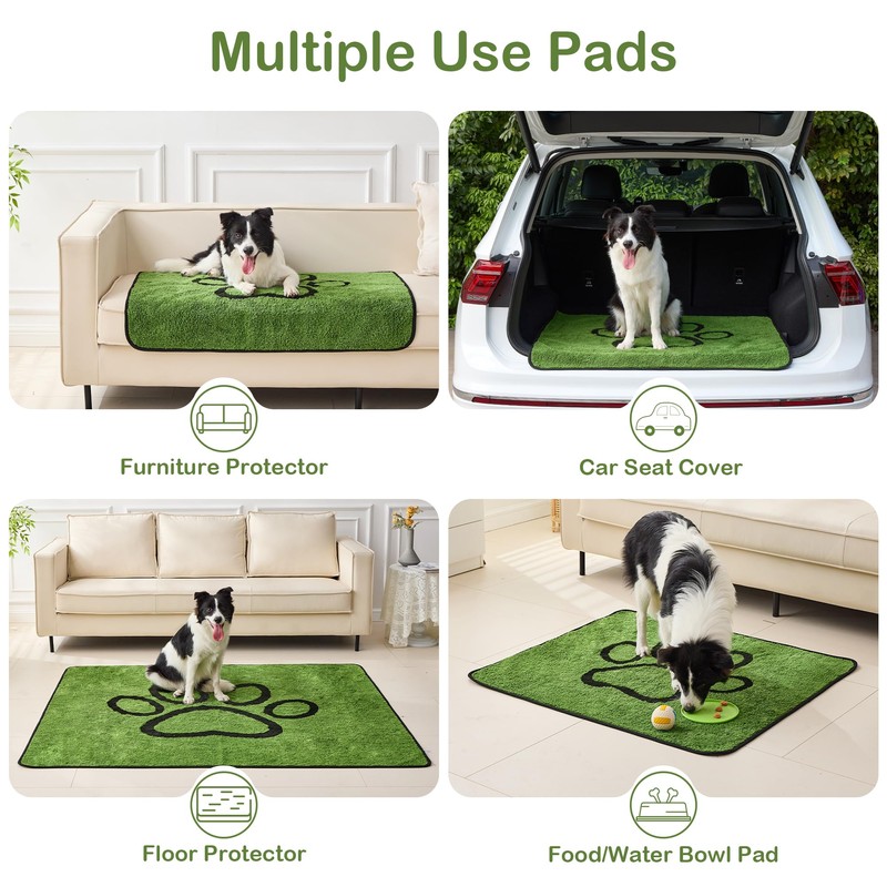 Qeils Reusable Dog Pee Pads, 4 Pack Super Absorbent &
