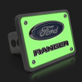 iPick Image Made for Ford Ranger 3D Logo Night Glow Luminescent Billet Aluminum 2 inch Tow Hitch Cover