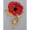 GFM® Womens Red Poppy Flower Brooch Badge for Remembrance Day