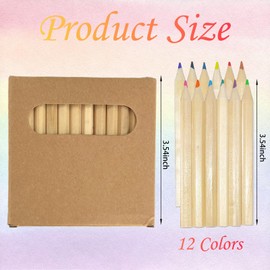 900Pcs Mini Colored Pencils Bulk Pre-Sharpened Short Art Pencils for Classroom, Party Favors & Wedding Goodie Bags,12 Assorted Colors- 3.5 Inch Kids Coloring Supplies in Kraft Gift Boxes (900)