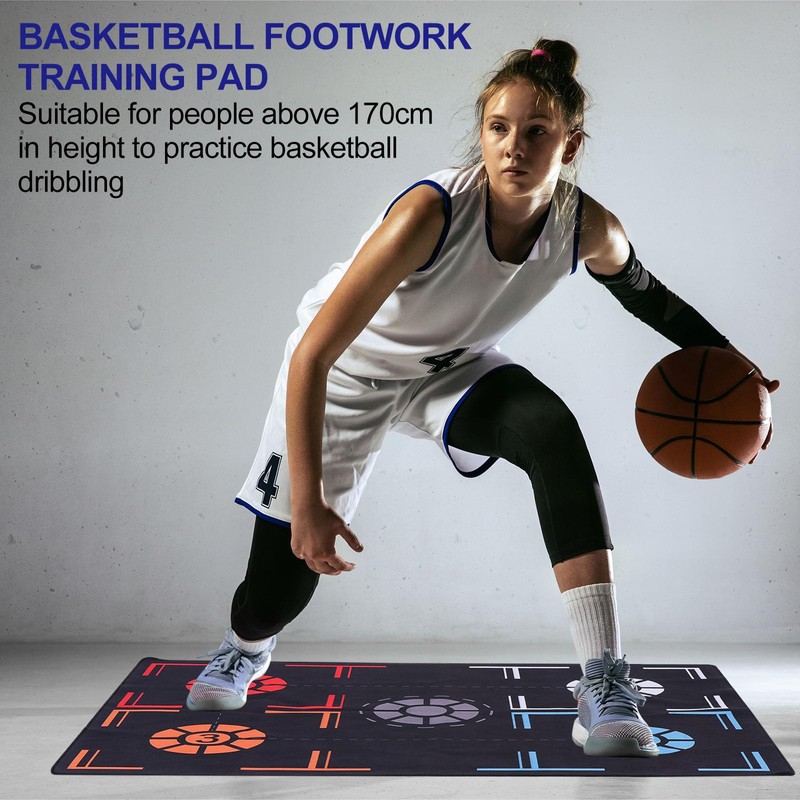 PATIKIL Basketball Training Mat 2.5mm Rubber Basketball Footstep Pad Non-Slip
