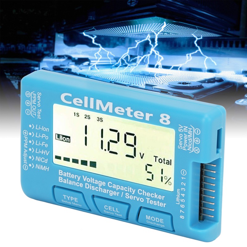 Digital Battery Capacity Checker Voltage Tester Meter for LiPo Life