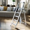 KINGRACK Aluminium 5 Step Ladder, Lightweight Step Stool with Non-Skid