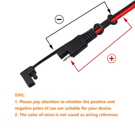 CERRXIAN 3.2FT 12V 14AWG Alligator Crocodile Clip to SAE Connector Quick Release Quick Disconnect Car Solar Power Charging Extension Cable,Black & Red C