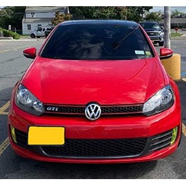 Bumper Tow Hook License Plate Mount Bracket for Volkswagen MK7 Golf GTI 2015 - 2022, Plate Holder Set w Unique Screw Bolts & Black Screw Caps, License Tag Mounting Kit, Premium Car Accessories