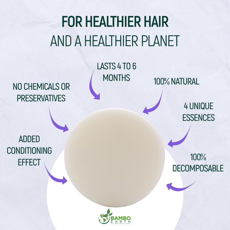 BAMBOEARTH Solid Rice Protein Water Conditioner Bar Hair Soap –