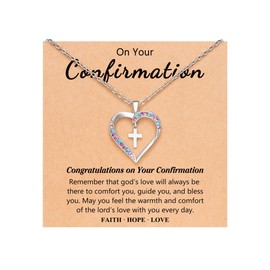 PINKDODO Confirmation Gifts for Girls Catholic Easter Gifts for Teens Kids Goddaughter Cross Necklace