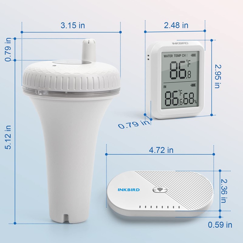 INKBIRD Wireless Pool Thermometer and WiFi Gateway Combo, with IBS-P01R