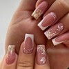 MISUD Press on Nails Long Square Fake Nails Glossy Glue