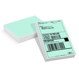 Memoking 4x6 Thermal Direct Shipping Label - 4''x 6'' Fan-Fold Labels for Shipping Labels, Barcodes, Address, Mail, Product Logo Labels,Small Business Labeling, Green (500pcs)