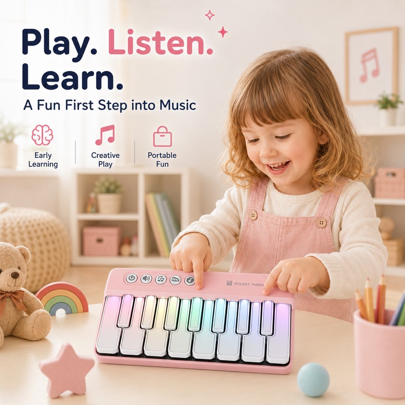 Kids Mini Piano Toy for Early Music Learning – Rainbow