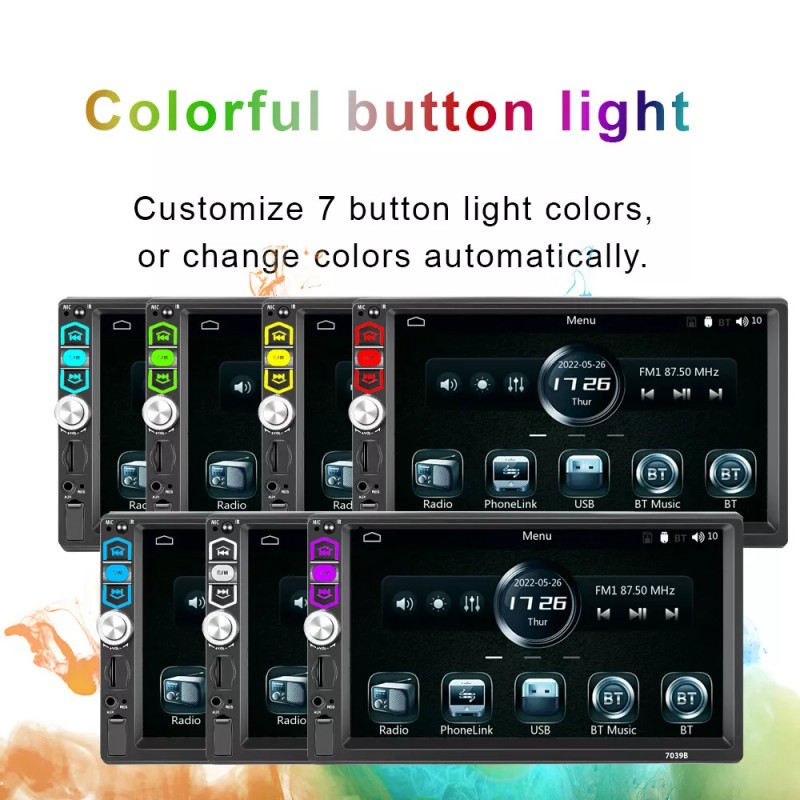 Navitroey Single 1Din 7" Touch Screen Stereo Bluetooth Radio Car