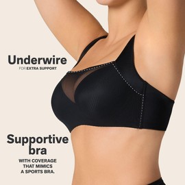 Leonisa Brasier Mujer Brastop con Varillas - Brasieres Comodos para Mujer Buen Cubrimiento de Sisa y Espalda