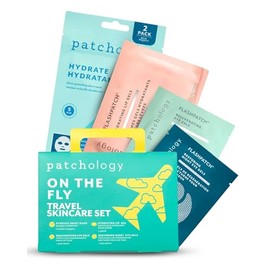 Patchology On The Fly Travel Facial Kit – Travel-Friendly Hydrating Skincare Essentials for Face, Eyes and Lips – Includes 2 Pair Under Eye Patches, 2 Hydrate Sheet Mask for Refreshed Skin,1 Lip Mask