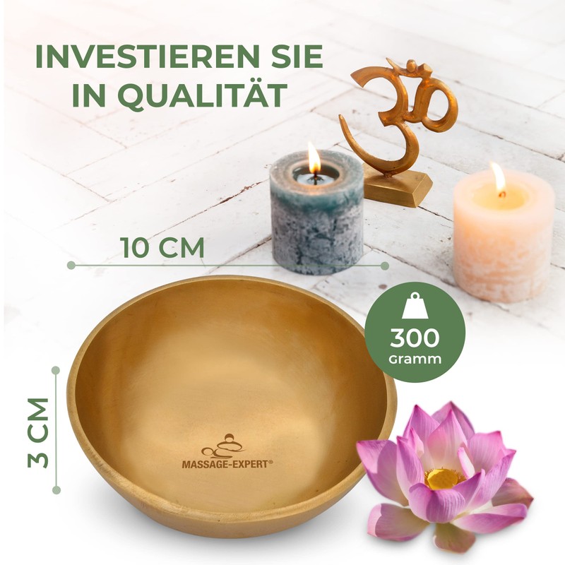 MASSAGE-EXPERT Tibetan Singing Bowl, Flat Head Bowl, Diameter 10 cm,