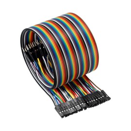 Rebower Bread Board Jumper Wire Ribbon Cable [PC Motherboard, DIY Experiments] - Male to Female / 40 Pin / 2.54mm Pitch / 50cm