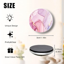 12Pcs Glass Refrigerator Magnet Magnetic Fridge Sticker,Decor for Kitchen,Whiteboard, Cabinet,Pink and Golden Marble