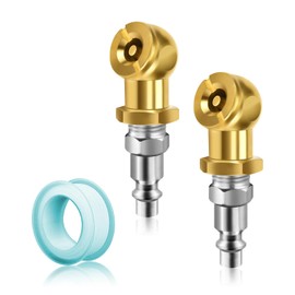 Wogomz 2PCS Ball Air Chuck, Closed Ball Air Chuck with 1/4" NPT Standard Quick Plug, Portable Ball Tire Air Nozzle Hose Connect Tool, Tire Inflator Gauge Air Compressor Accessories