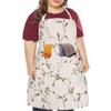 LOLOMLO Oversize Canvas Cotton Apron, Extra Large Aprons with 2