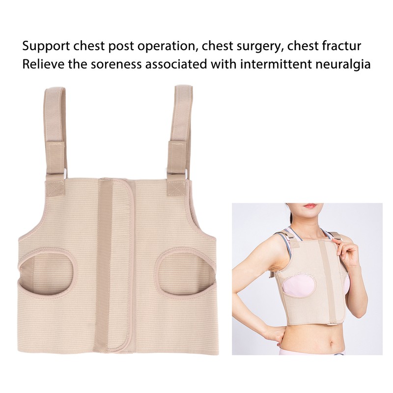 Chest Support Brace Widen Fixation Adhesive Adjustable Shoulder Strap Breathable