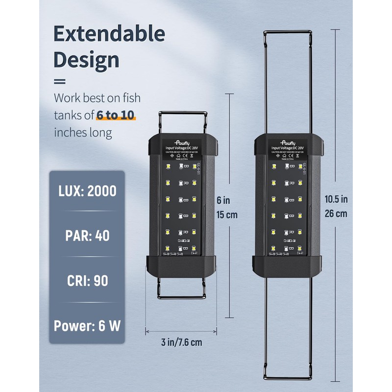 Pawfly 6 W Aquarium LED Light for 6" to 10"