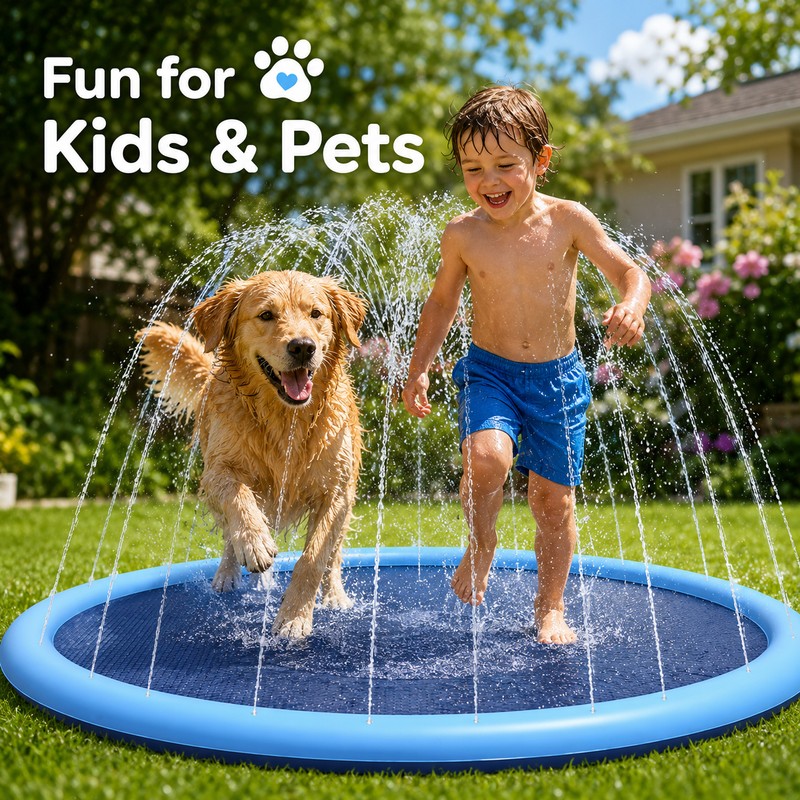 100cm / 150cm Water Splash Pad Sprinkler Mat – Thickened