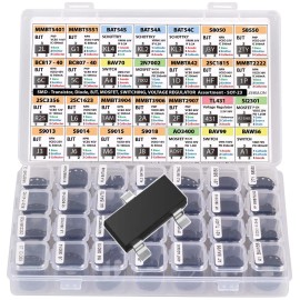 ZEBULON Smd Sot-23 Electronic Components Assortment, Transistors, Bjt, Mosfet,