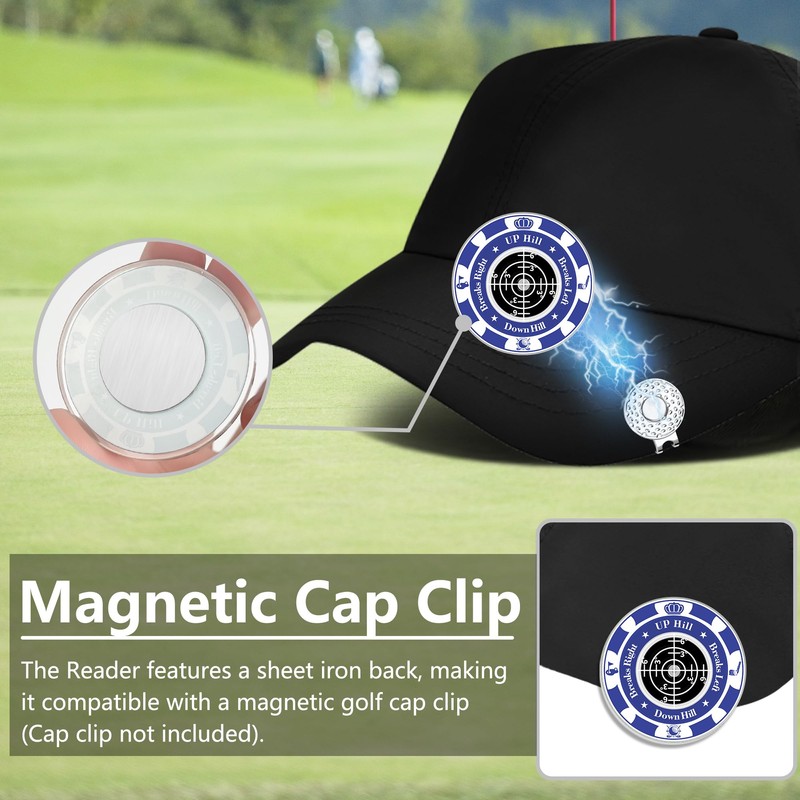 Lousrnman 3 Pcs Golf Green Reader, Blueblack Ball Marker for