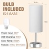 Aooshine Bedside Lamps, Dimmable Table Lamps with White Fabric Shade,