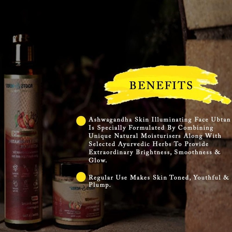 Roots & Herbs Ayurvedic Natural Treatment 100% Vegan Ashwagandha Skin