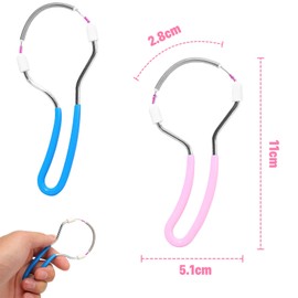 Pack of 2 Face Epilator, Spring Face Epilator, Manual Portable Plastic Epilator, Stainless Steel Epilator, for Facial Hair Removal, Forehead, Cheek, Upper Lip, Pink and Blue