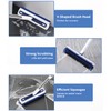 Scrubber with Handle, 2-in-1 Floor Scrubber with Water Pusher &