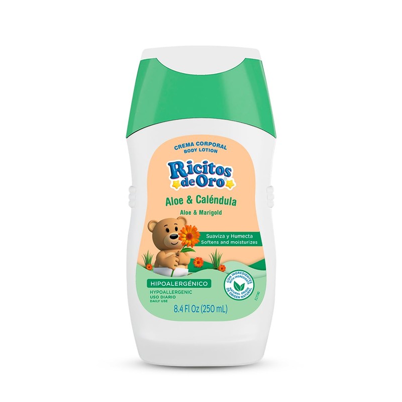 Ricitos de Oro, Crema Corporal Aloe y Caléndula, 250 ml