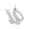 Sterling Silver Fancy Script Initial -U- Pendant Necklace Charm with
