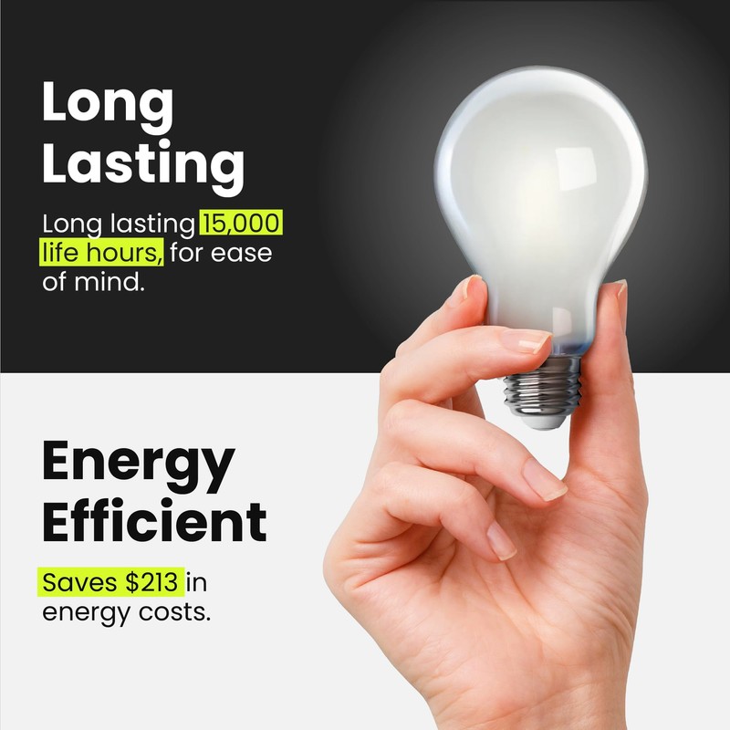 Feit Electric A19 LED Light Bulb, 100W Equivalent, Dimmable, E26
