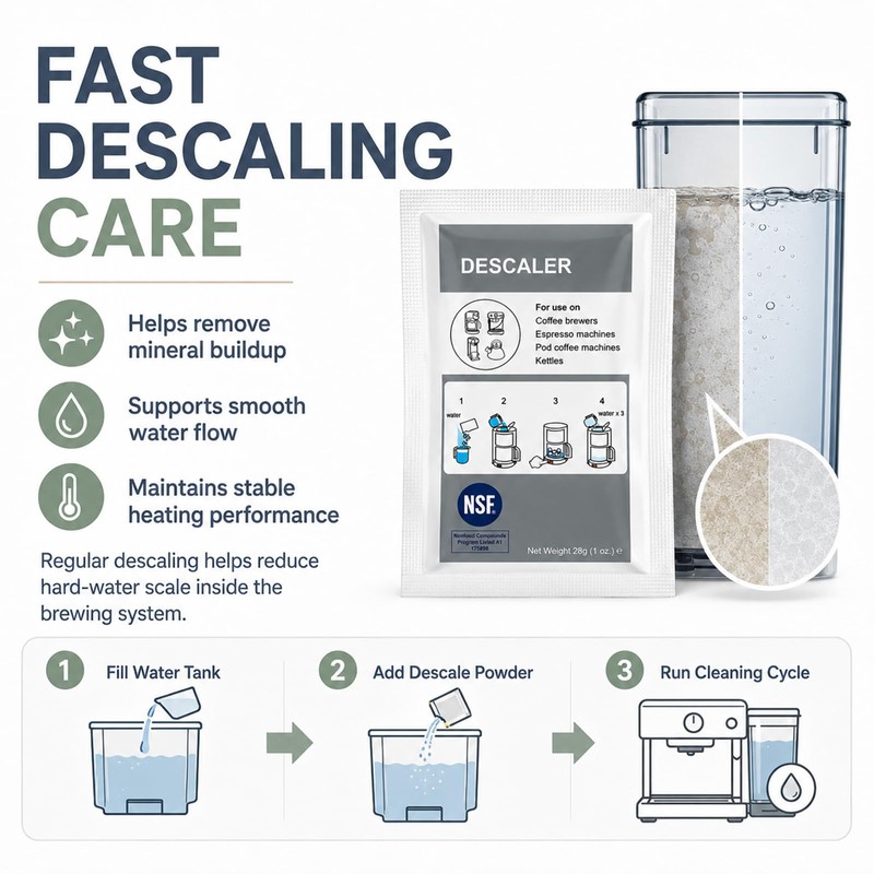 For Ninja Luxe Cafe Cleaning Tablets and Descale Powder(10+1)