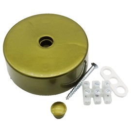 Gold Junction Box with 3-Pin Terminal and Accessories Diameter 72 x 23 mm Surface-Mounted Box Canopy