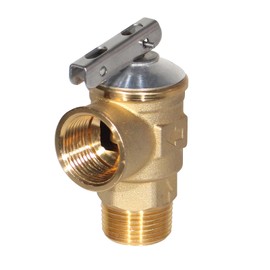 FOGATTI 3/4" NPT 150PSI Safety Relief Pressure Release Valve, 2-Port, Max Heater Input 205,000BTU/HR, Brass Plumbing Fitting, ANSI Z21.22