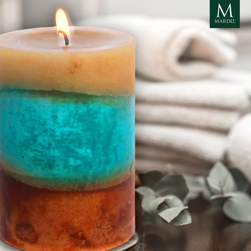 Beach House 3-Layer Mottled Pillar Candle
