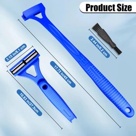 Dexspoeny Back Shaver for Men & Women(DIY), Body Hair Trimmer with Foldable Extra Long Ergonomic Handle, Wet Dry Shaving & Safety Razor Technology with 8 Pcs Ultra Sharp Replaceable Blades (Blue)