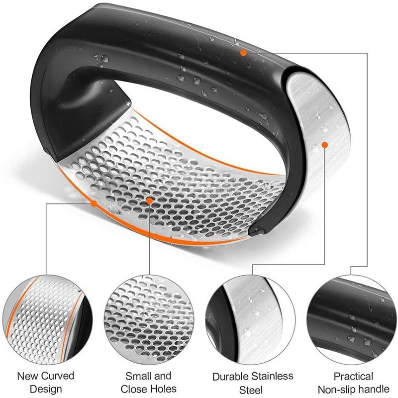 Garlic Press Rocker Stainless Steel Garlic Press Arc Shaped Professional