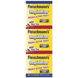 Fleischmann's Rapid Rise Highly Active Yeast, For use in your oven or bread machine, 0.75 oz (Pack of 4)