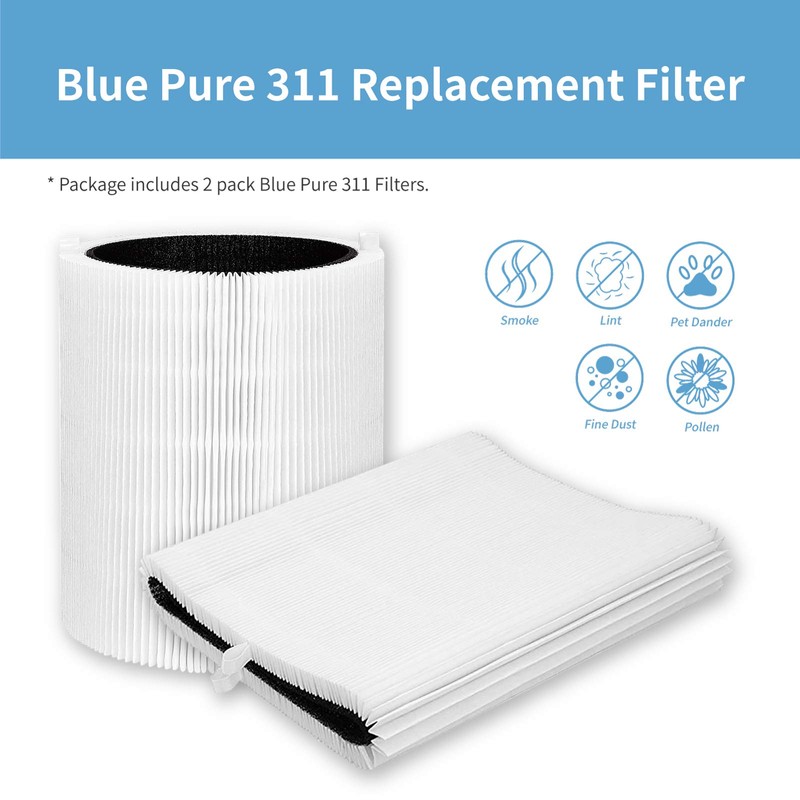 2 Pack 311 Filters Replacement, Compatible with Blueair Blue Pure