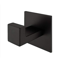 Celbon Stainless Steel Bathroom Towel Hook Self Adhesive Robe Coat Hook in Bathroom,No Screw Need and Black Finish …