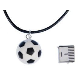 Miniblings Football Ball European Championship Necklace – Handmade Fashion Jewellery I Chain with Pendant Length – Leather Chain Athletes Footballer, Plastic, No Gemstone