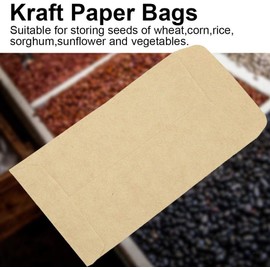 Bolsas de Papel Pequeñas para Refrigerios, Bolsas de Almacenamiento de Semillas, Bolsas de Papel Kraft de 100 Piezas, Granos de Trigo, Semillas de Arroz, Bolsa de Almacenamiento de Embalaje(6*11)