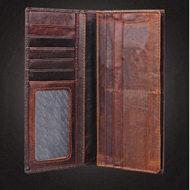 Medifier Tiger Pattern Genuine High Quality Leather Wallet in 3 Style, long bi-fold wallet, Vintage