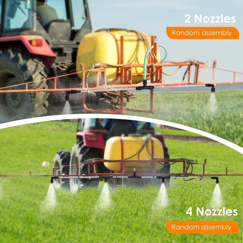 Metal Sprayer Boom Wand with 3 Flow Rate Nozzles -Wide-Coverage