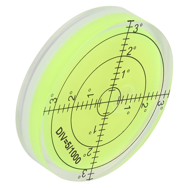 Round Level with 60 mm Diameter and Crystal Clear Scale,